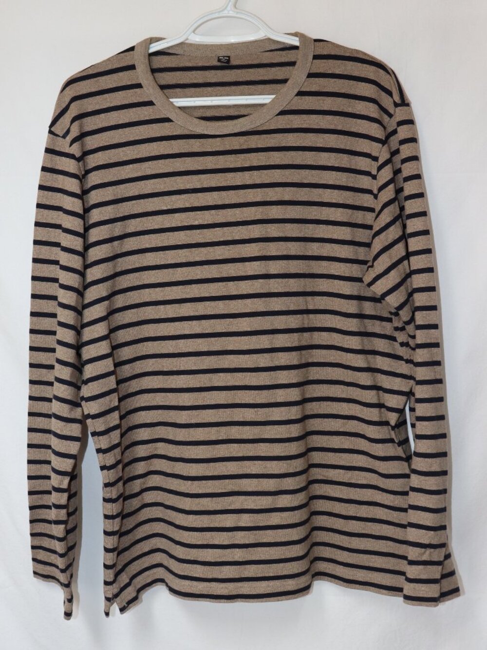UNIQLO Striped Long Sleeve Shirt Men's Size XL Gray Black Classic